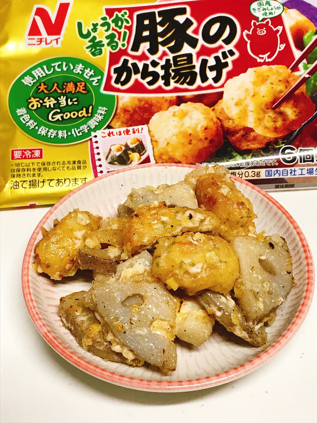 豚からとレンコンのしょうがマヨネーズ炒めの完成写真