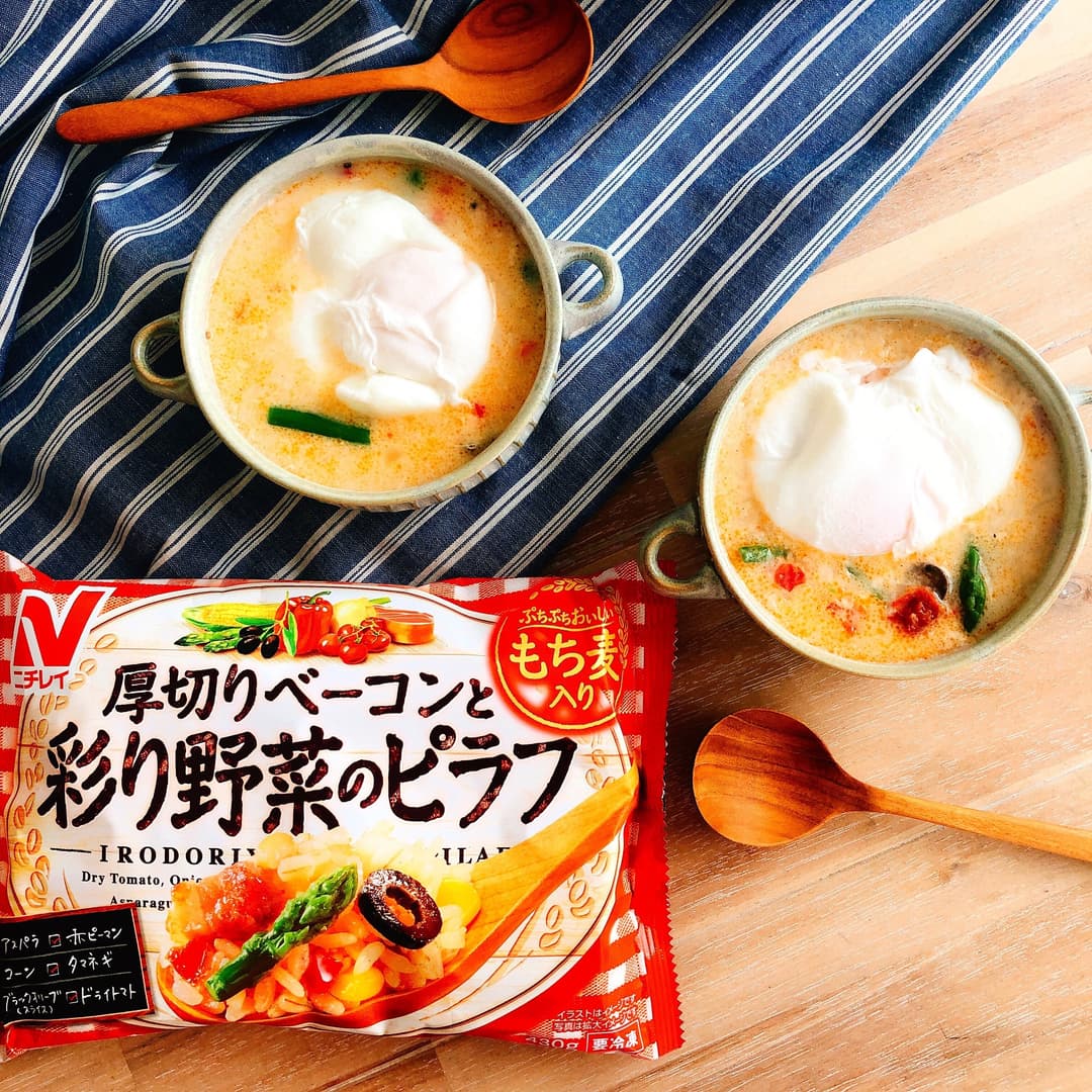 朝も冷食!ほっこりミルク粥の完成写真