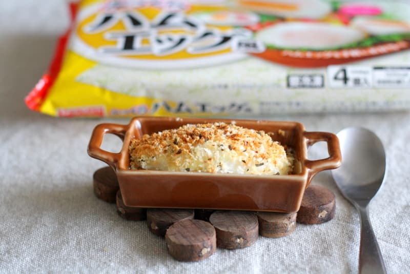 ハムエッグのパン粉焼きの完成写真