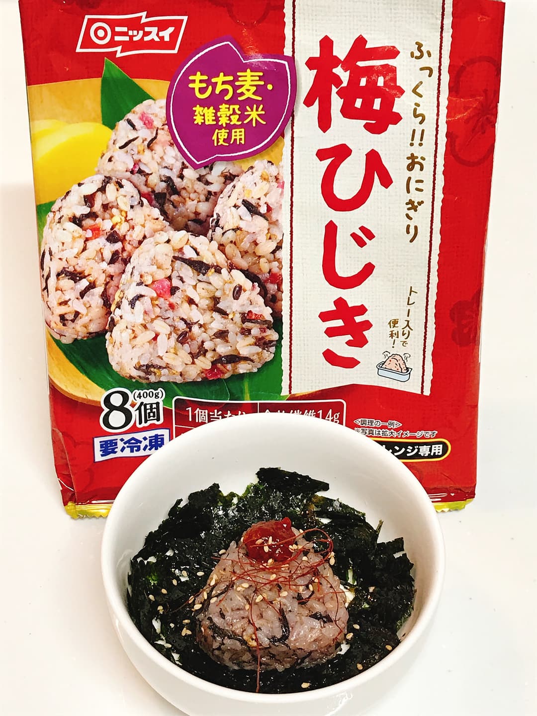 梅ひじき海苔ご飯の完成写真