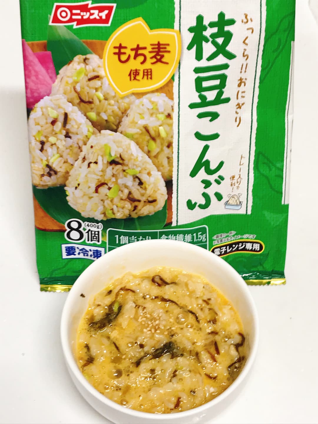 卵かけ枝豆こんぶの完成写真