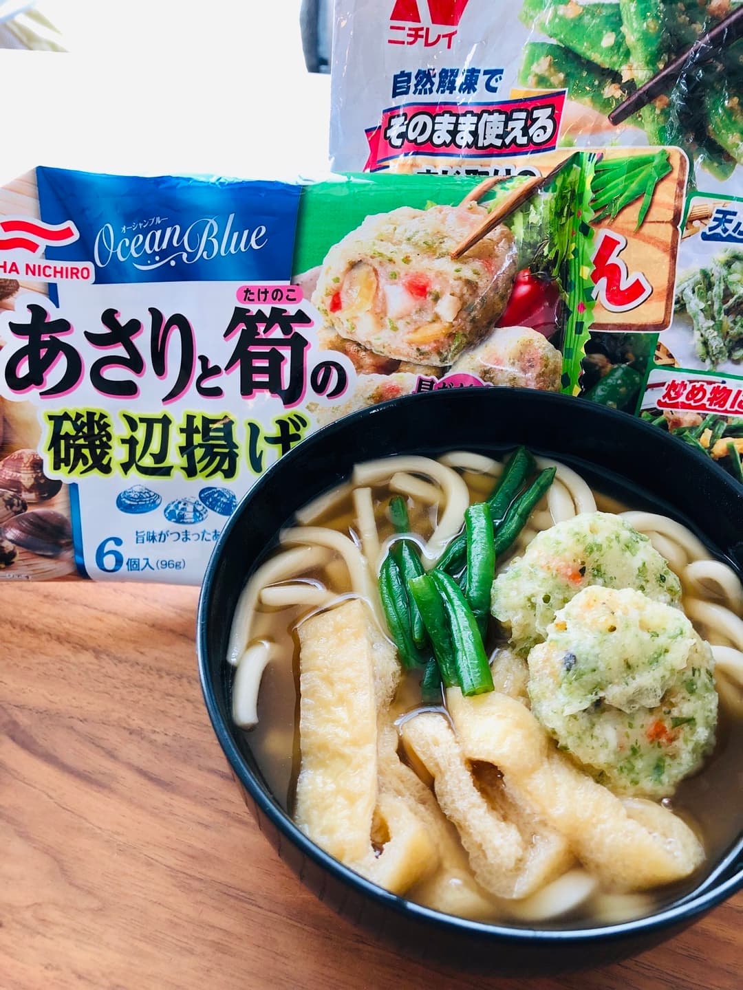 あさりと筍の磯辺揚げのあんかけうどんの完成写真