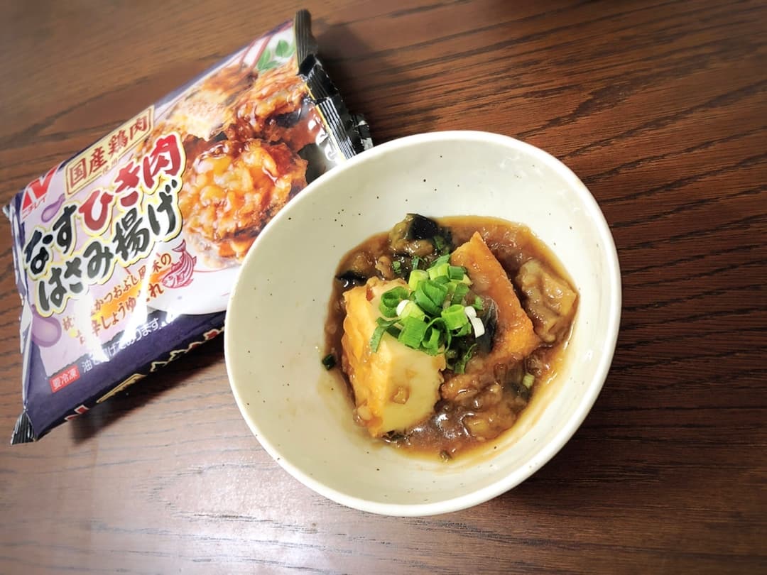 白いご飯に合う！厚揚げのなすひき肉あんかけの完成写真