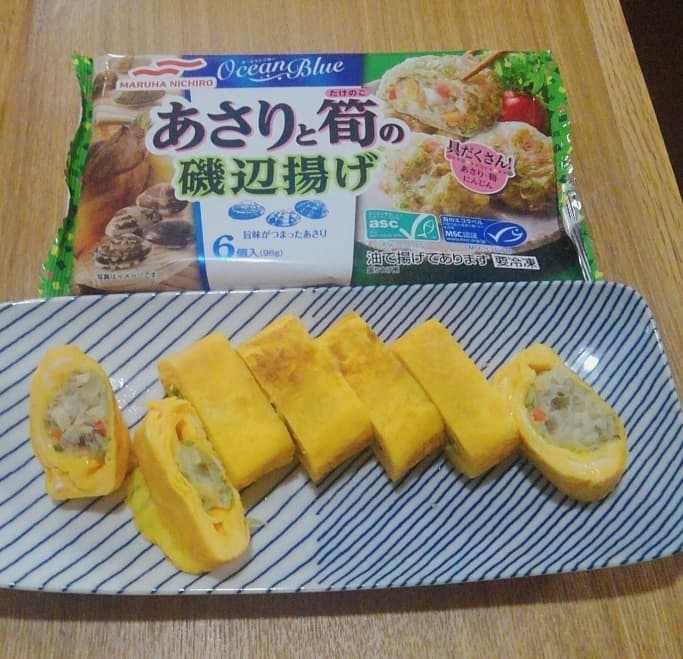 磯辺揚げを包んだ玉子焼きの完成写真