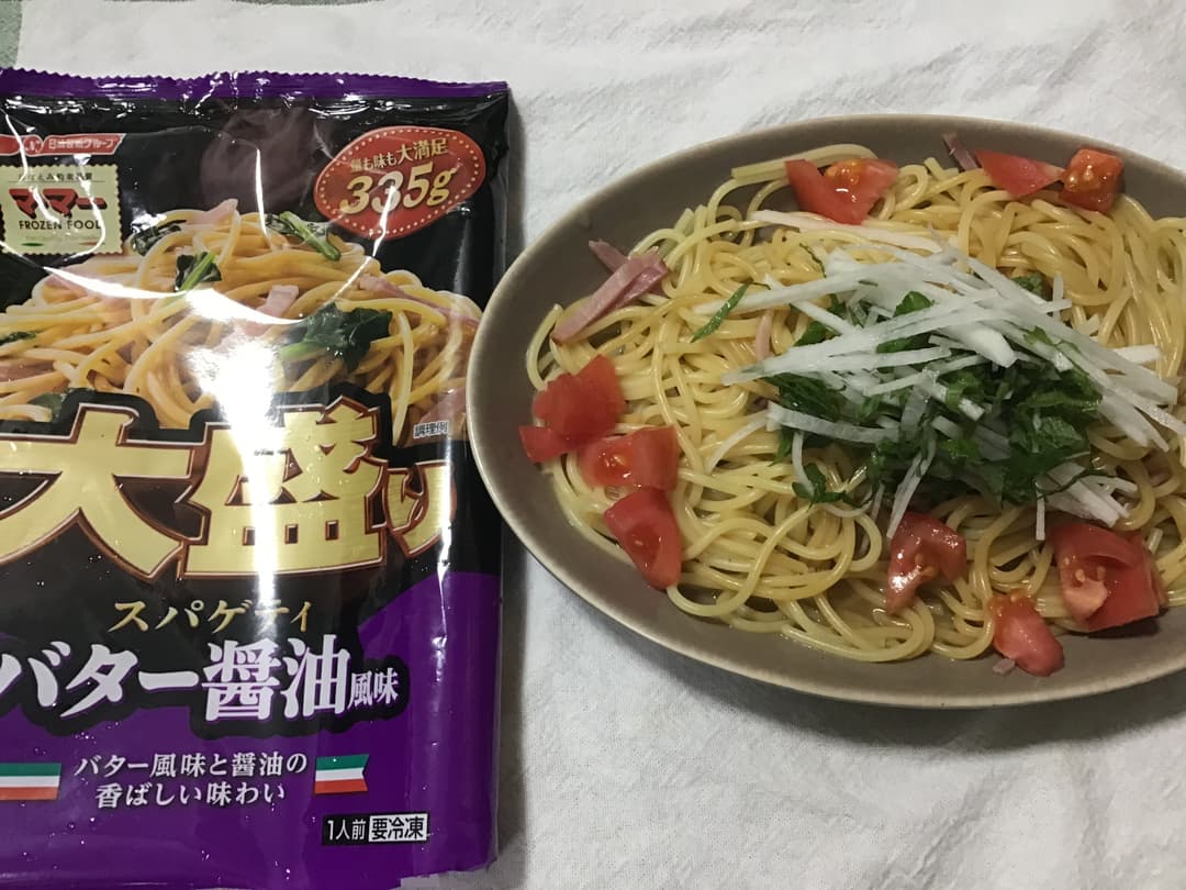 バター醤油サラスパの完成写真