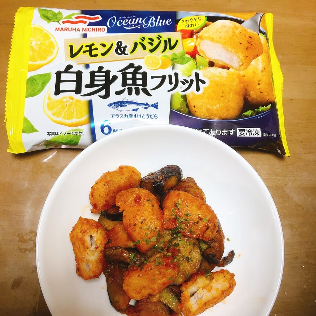 白身魚のフリットでケチャップ和えの完成写真