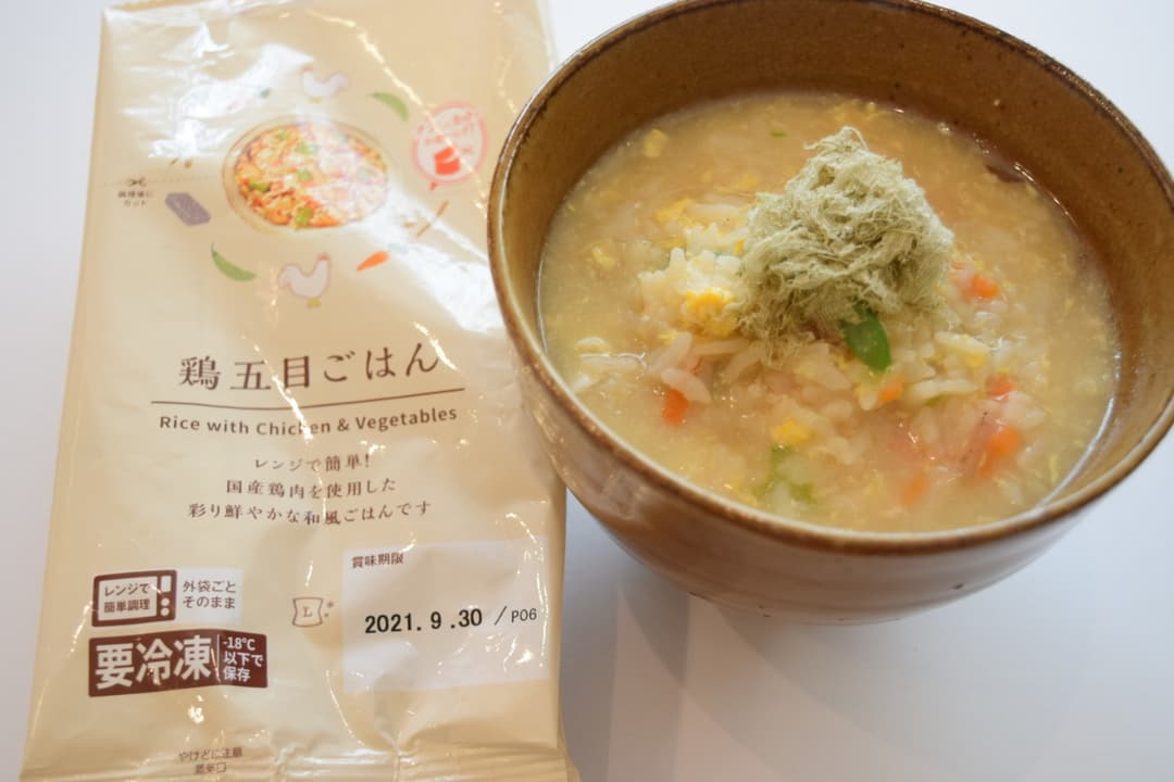 鶏五目ごはんで簡単あったかお雑炊の完成写真