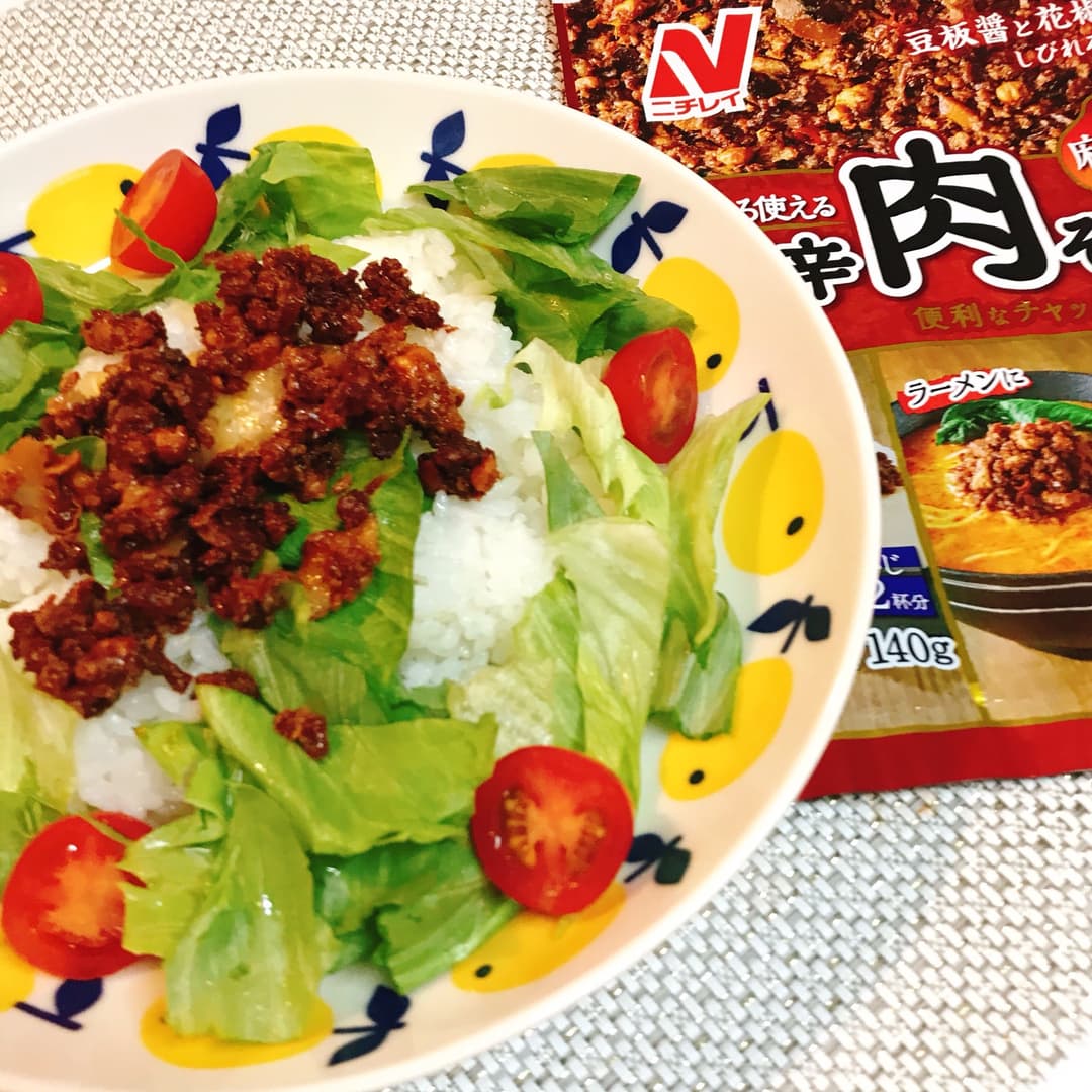 肉そぼろタコライス風の完成写真