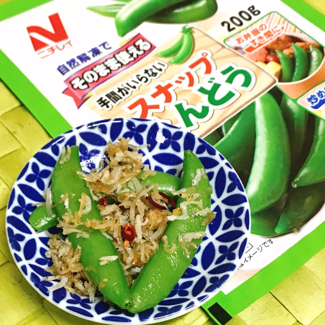スナップえんどうのじゃこ炒めの完成写真