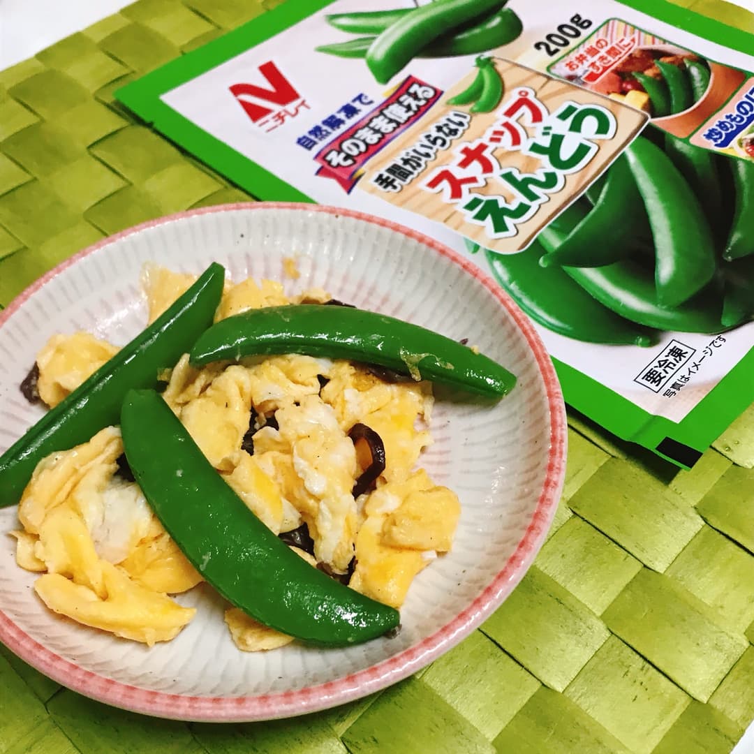 スナップえんどうときくらげの中華炒めの完成写真