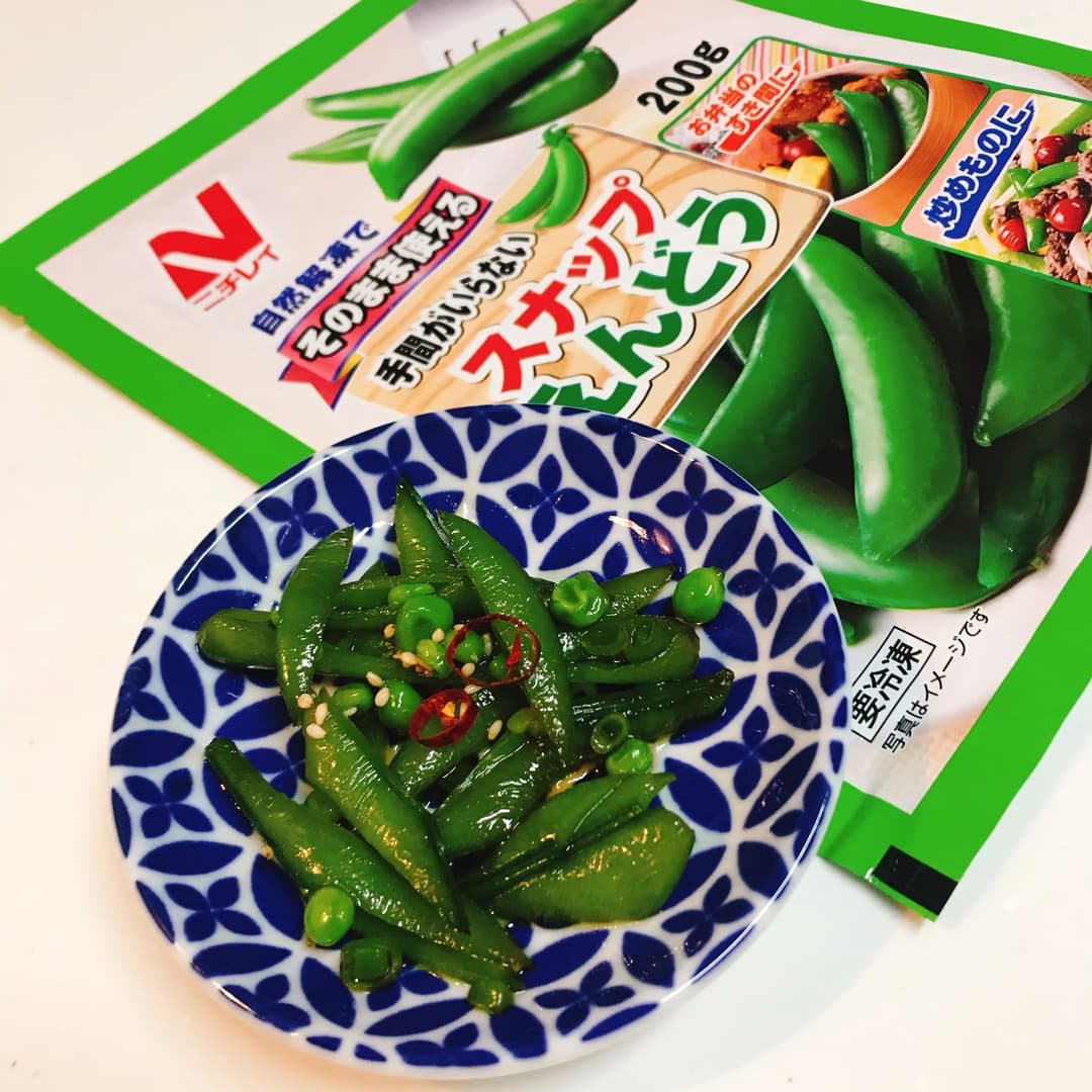 レンジで作るスナップえんどうのきんぴらの完成写真