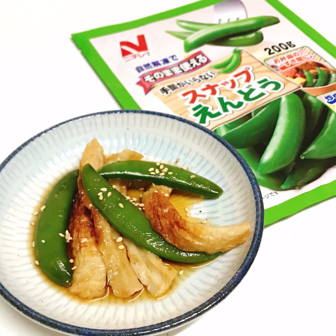 ちくわとスナップえんどうの煮物の完成写真