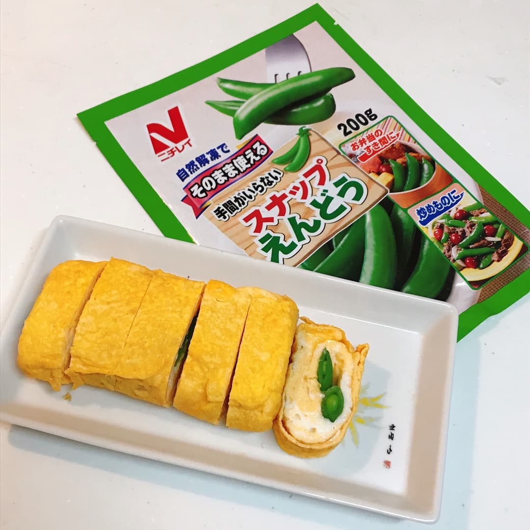 スナップえんどうの卵焼きの完成写真