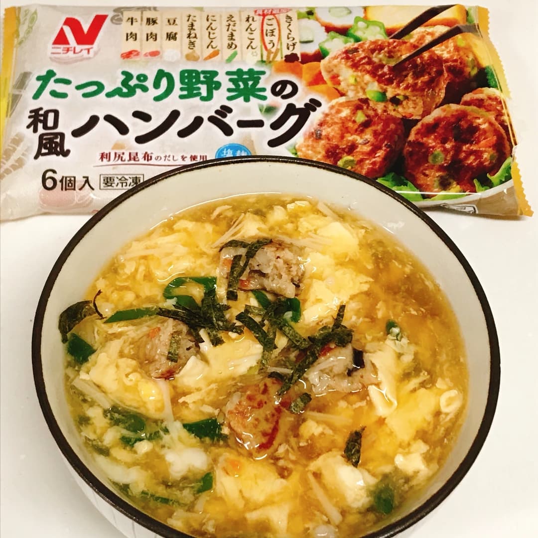 和風ハンバーグのあんかけ粥の完成写真