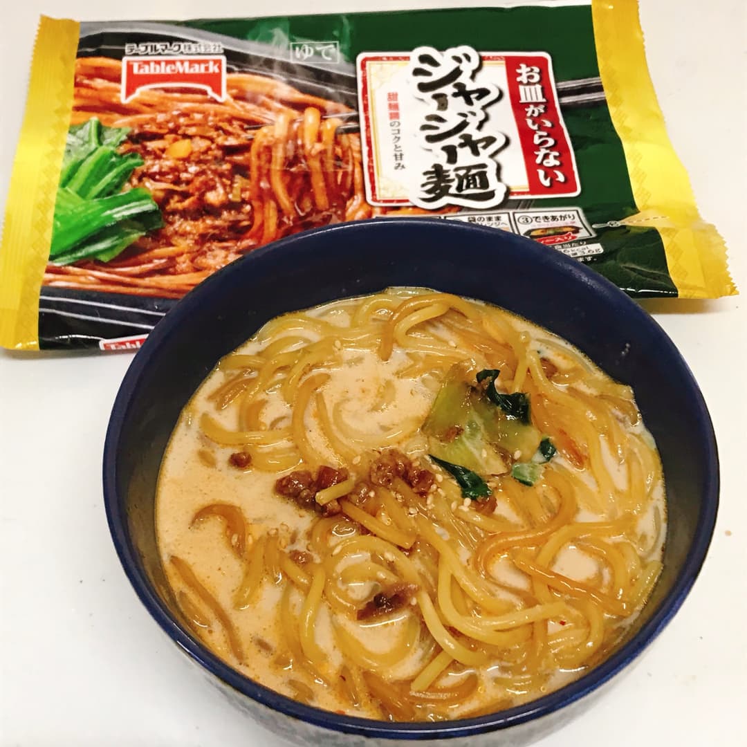 レンジで作る豆乳ジャージャー麺の完成写真