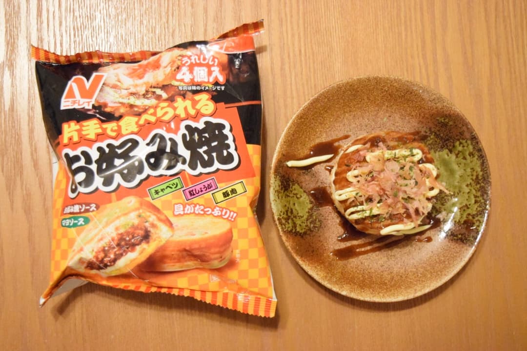 クリームチーズ入りお好み焼きの完成写真