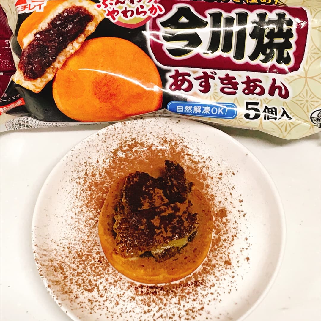 今川焼あずきあん焼バナナ添えの完成写真