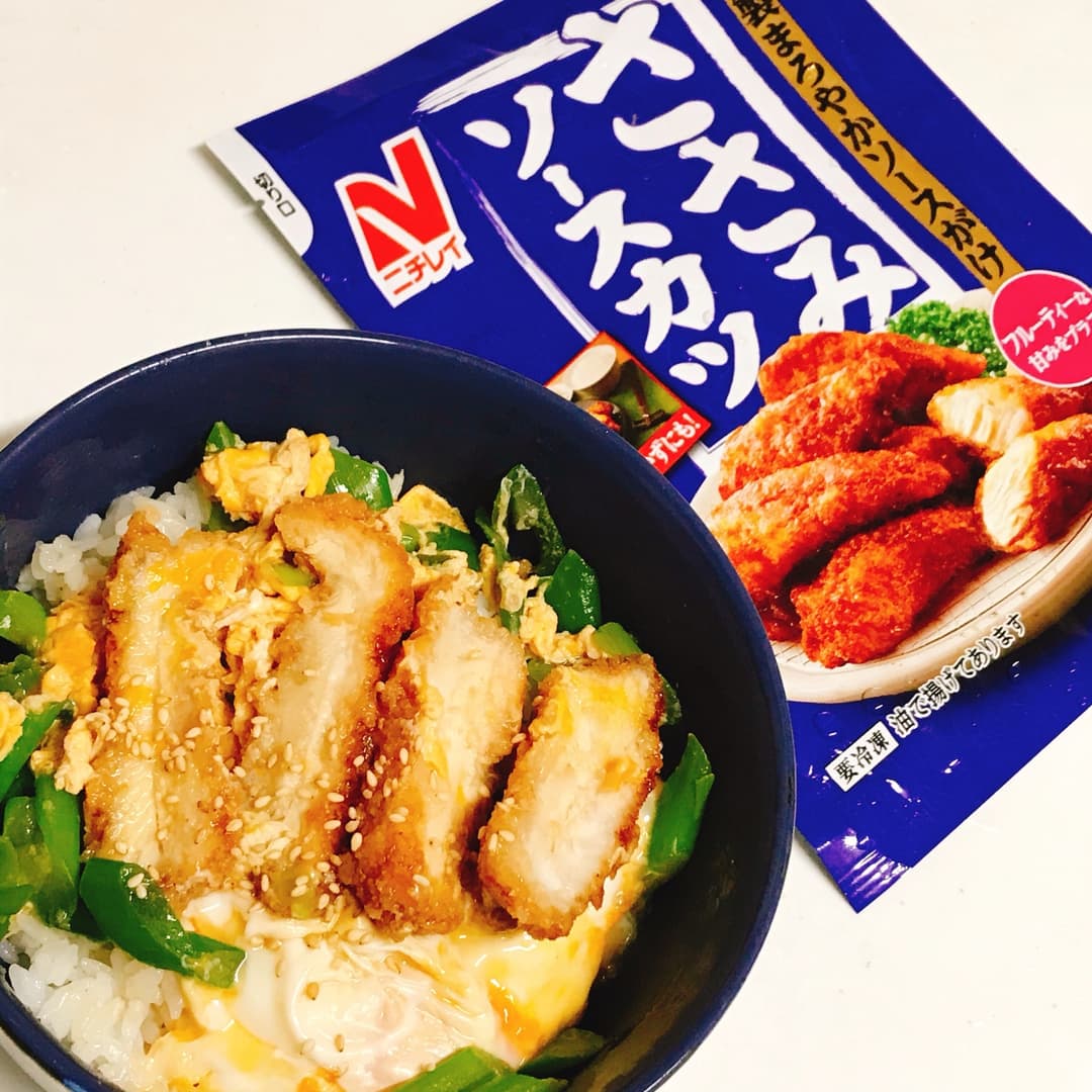 ささみソースカツの卵とじ丼の完成写真