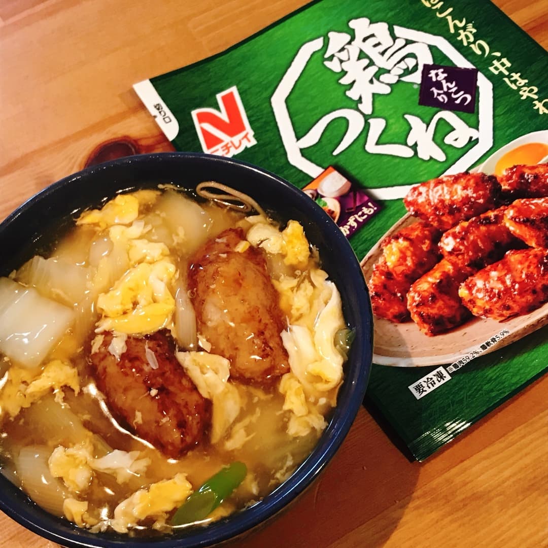 鶏つくねの卵あんかけ蕎麦の完成写真