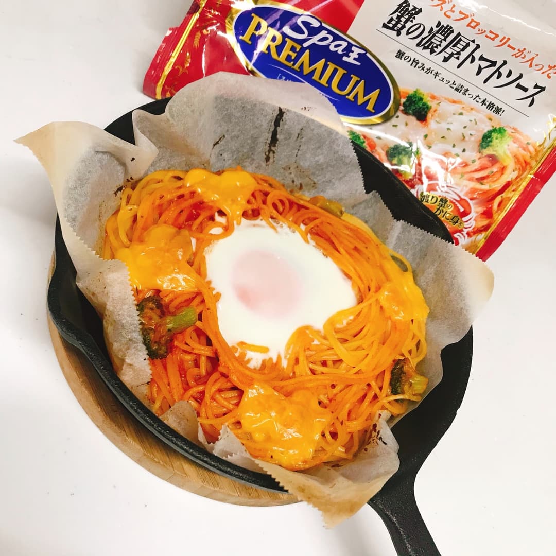 蟹の濃厚トマト焼スパゲティの完成写真
