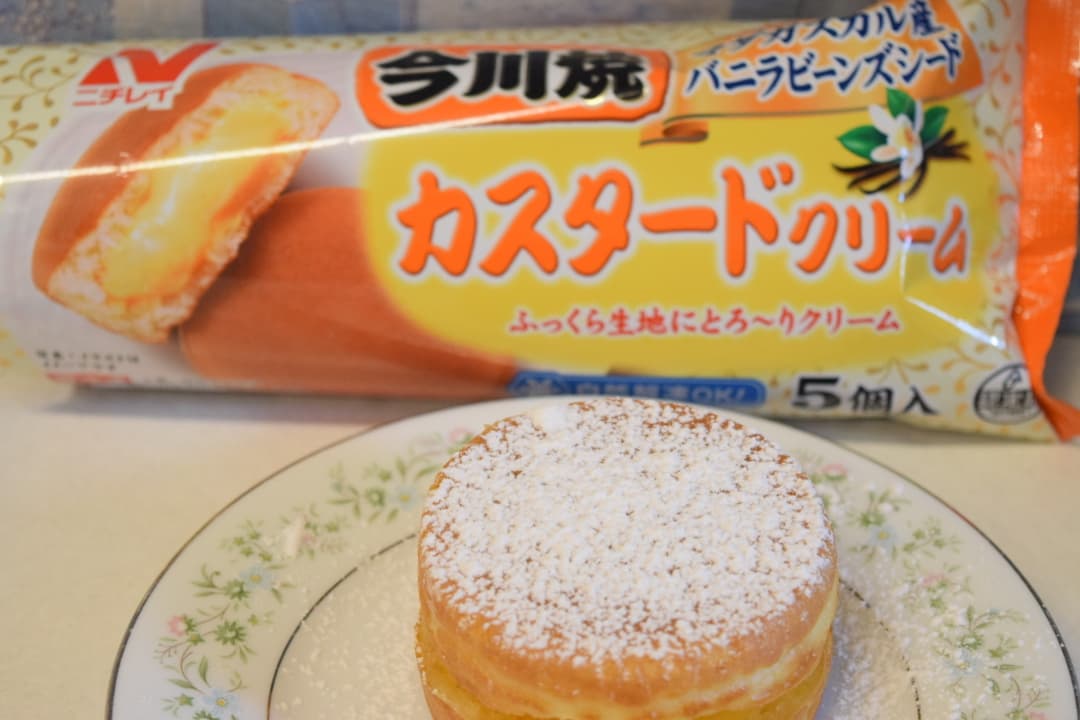 カスタード今川焼のクリームチーズサンドの完成写真