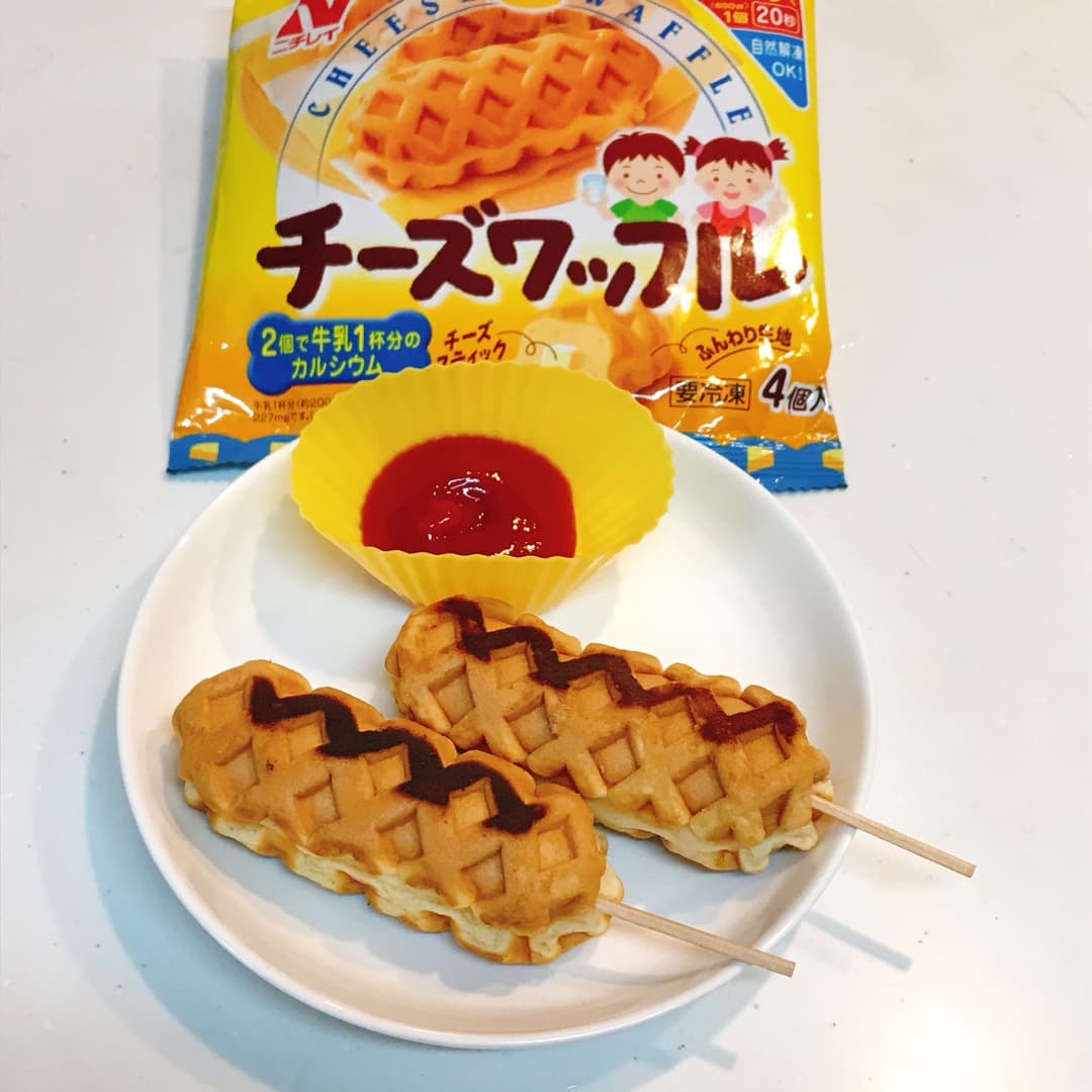 アメリカンドック風チーズワッフルの完成写真