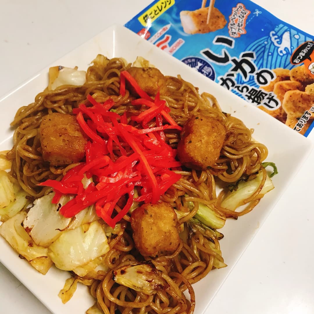いかから焼きそばの完成写真