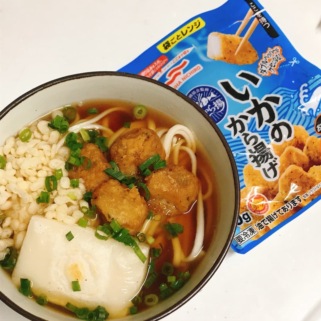 いかからの力うどんの完成写真