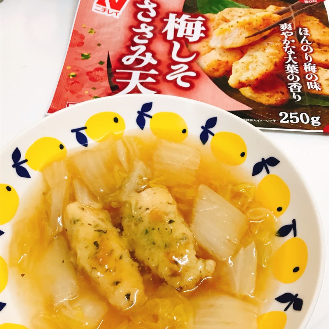 梅しそささみ天のオイスター煮の完成写真