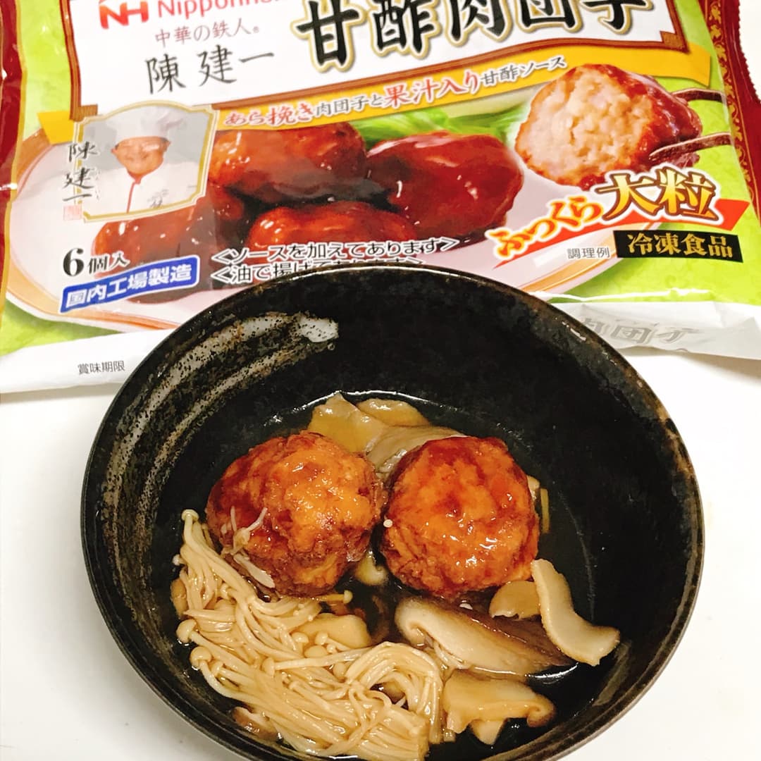 レンジで作る肉団子ときのこのさっぱり煮の完成写真