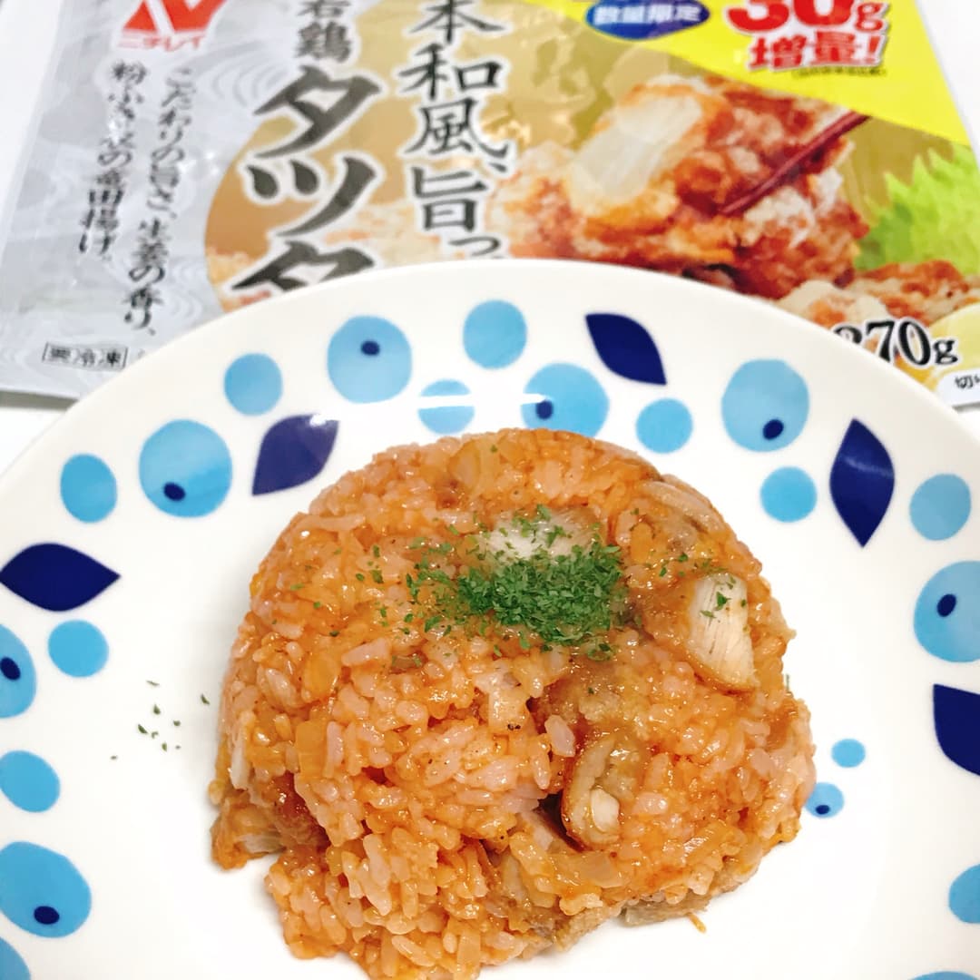 若鶏タツタのチキンライスの完成写真