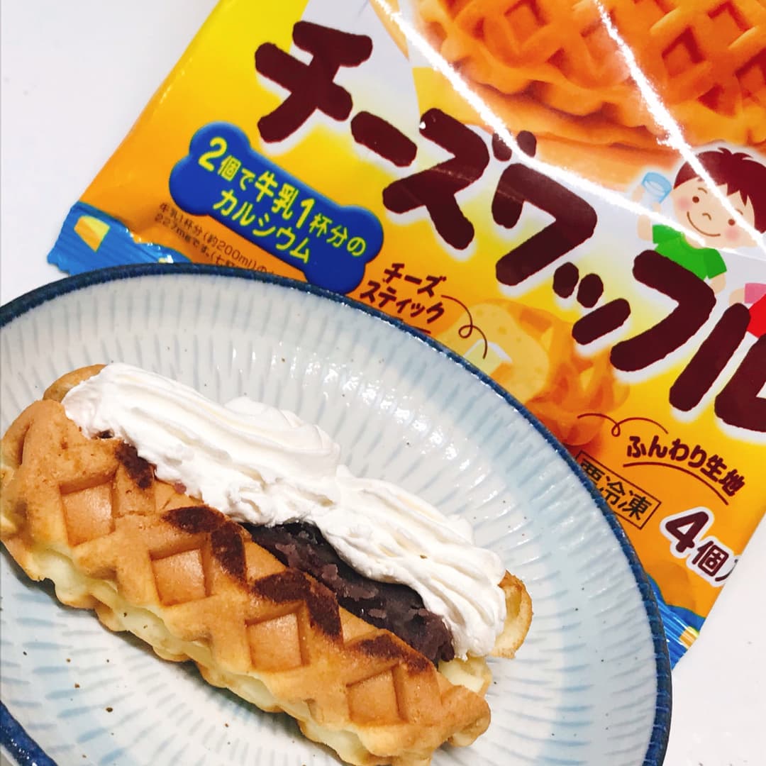 あずきホイップチーズワッフルの完成写真