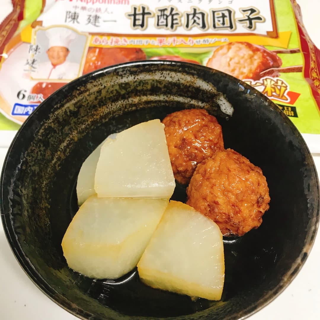 レンジで作る肉団子と大根の煮物の完成写真