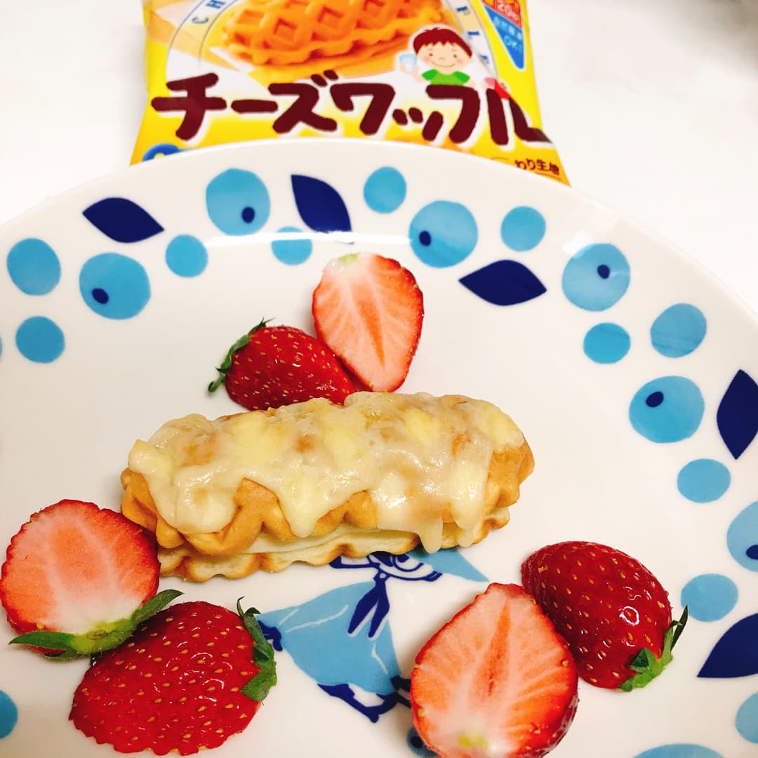チーズワッフルのチーズ焼きの完成写真