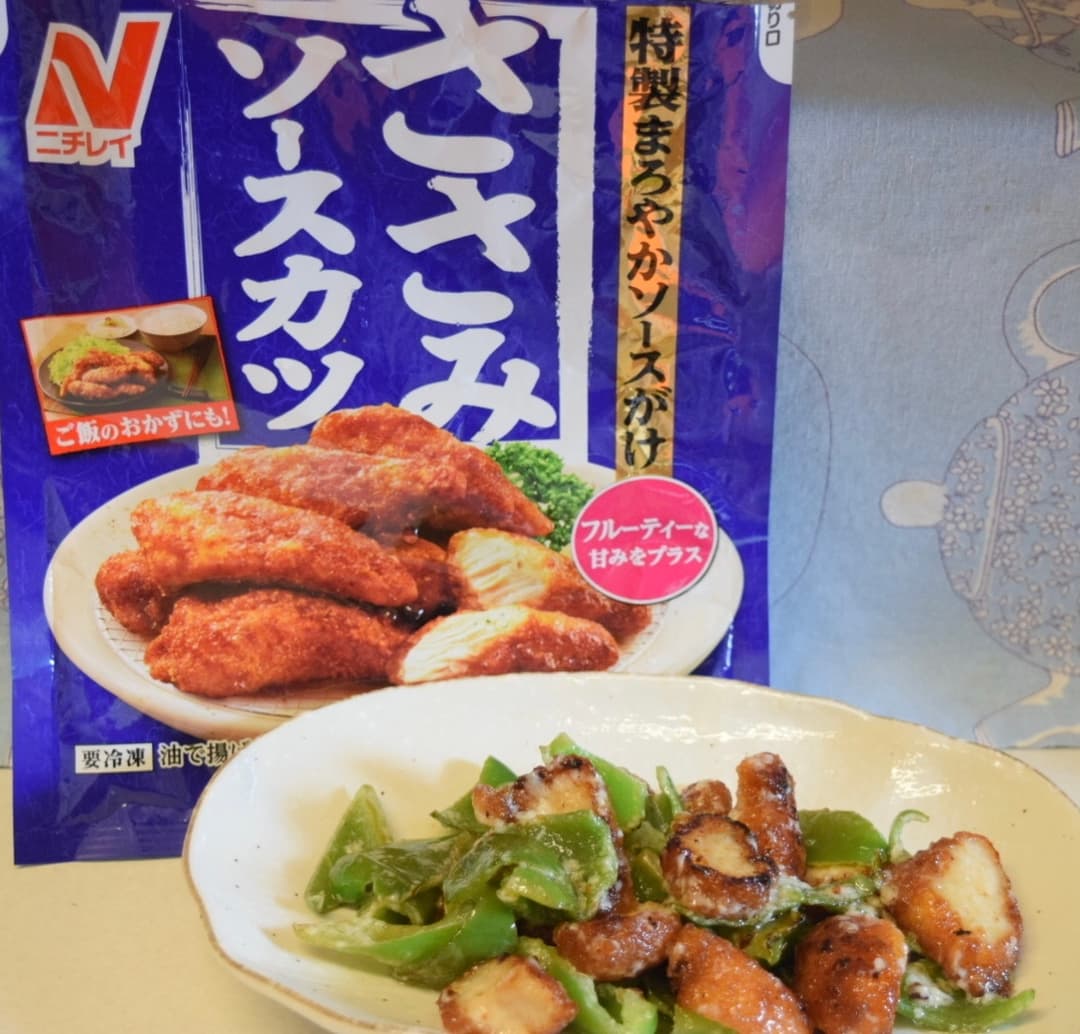 ささみソースカツのピーマン炒めの完成写真