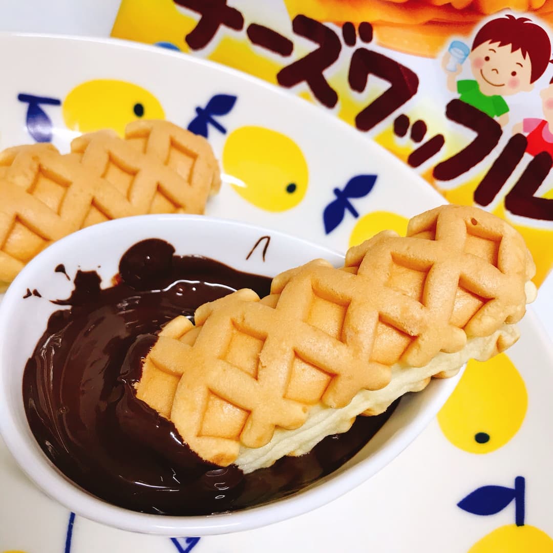 チョコディップチーズワッフルの完成写真