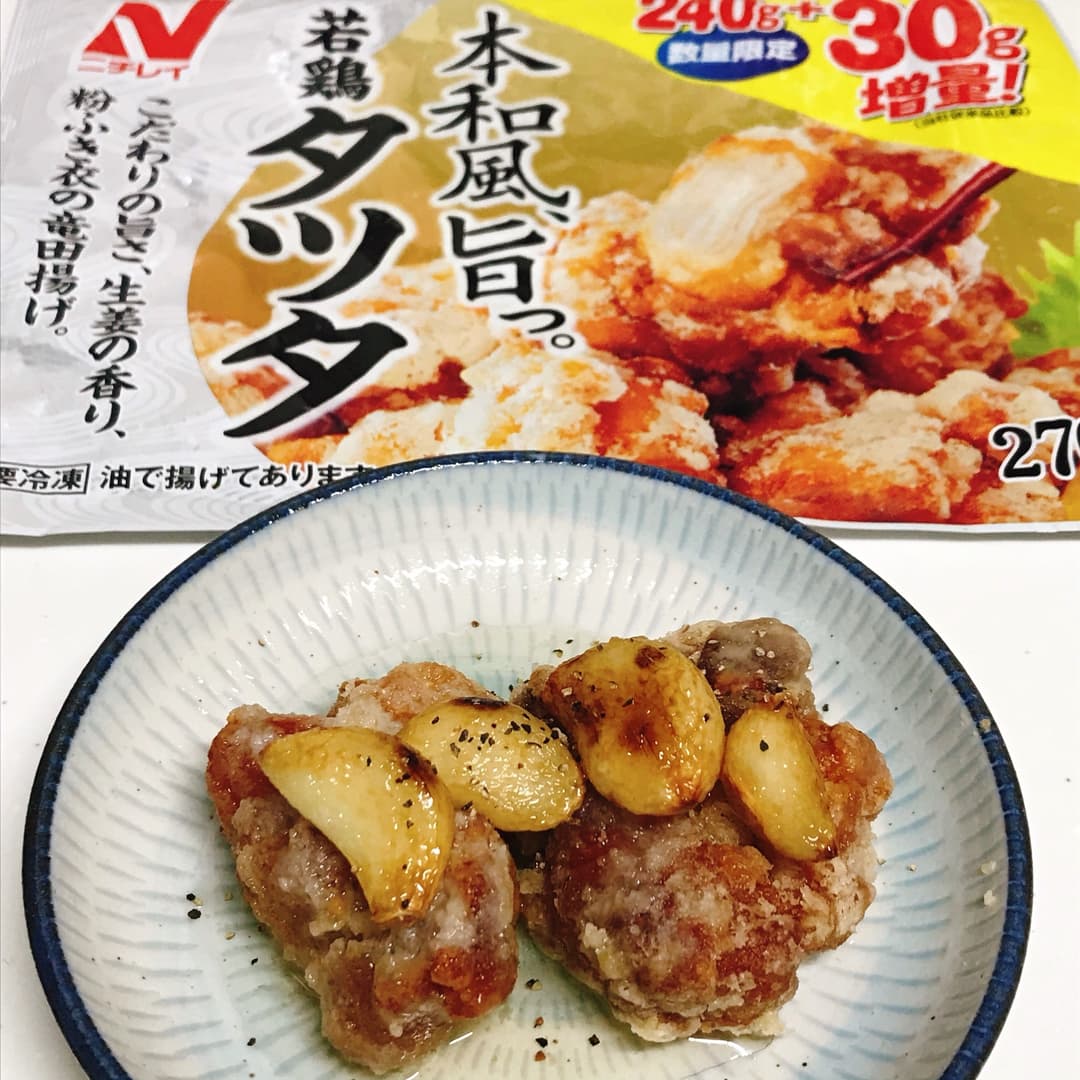 若鶏タツタとにんにくホイル焼の完成写真