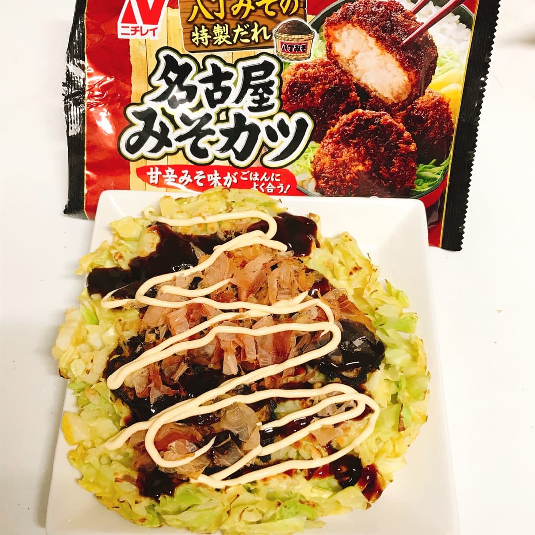 名古屋みそカツのお好み焼きの完成写真