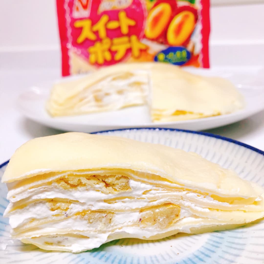 スイートポテトミルクレープの完成写真