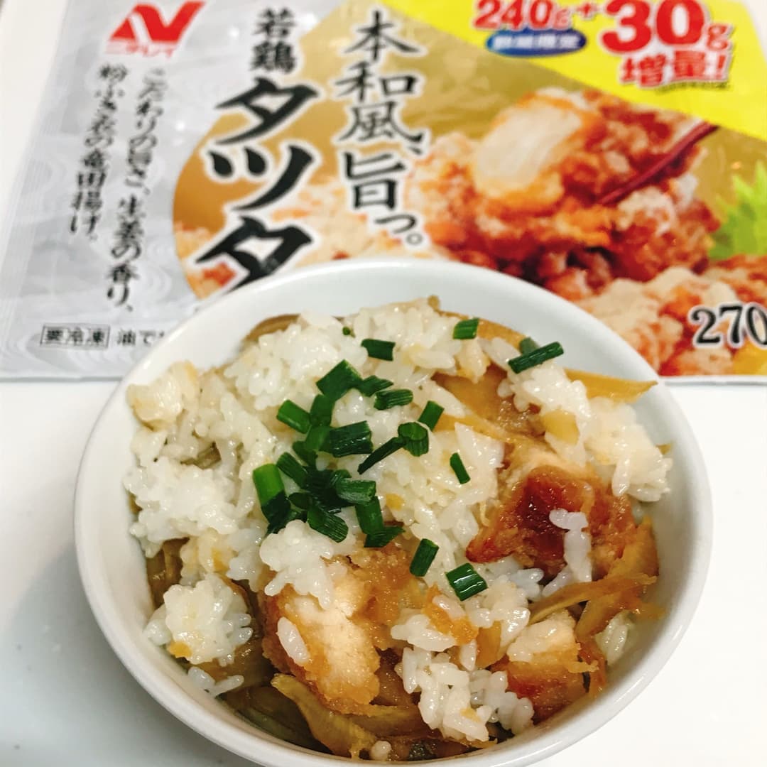 若鶏タツタの鶏ごぼう飯の完成写真