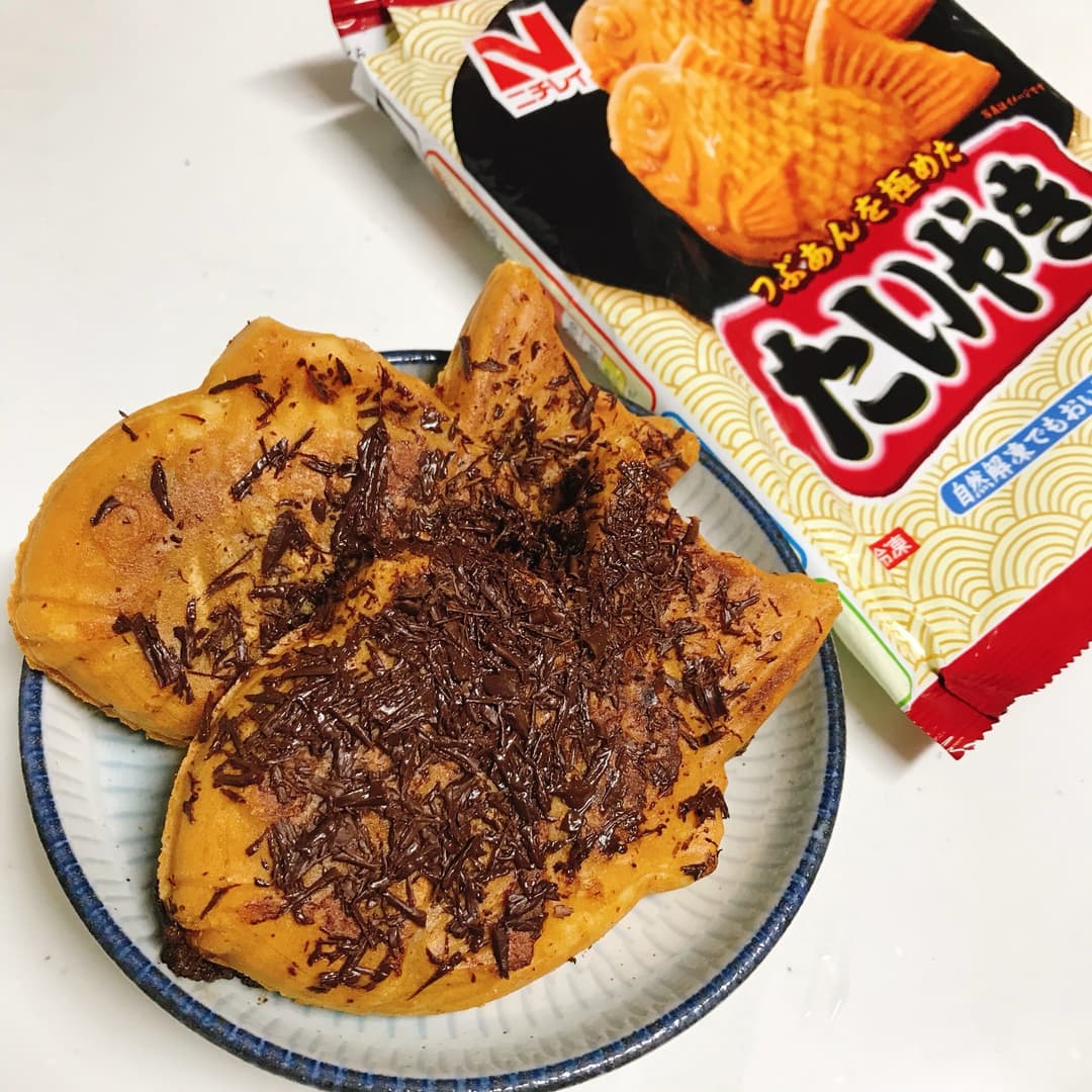 バターで焼いたたいやきチョコの完成写真