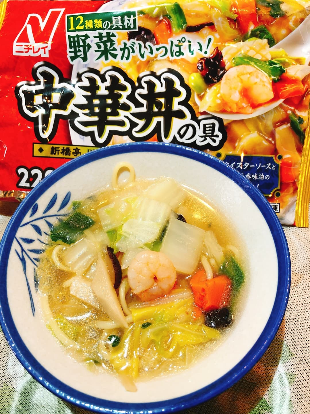 中華丼の具でちゃんぽんの完成写真