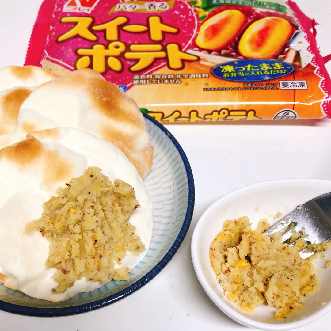 餃子の皮で作るパリパリスイートポテトの完成写真