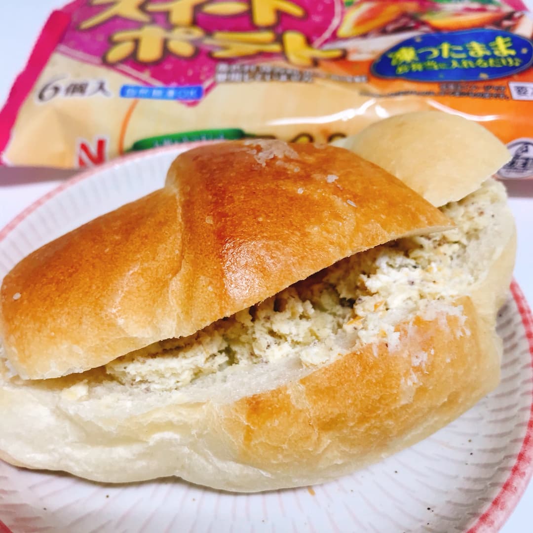 塩パンホイップスイートポテトの完成写真