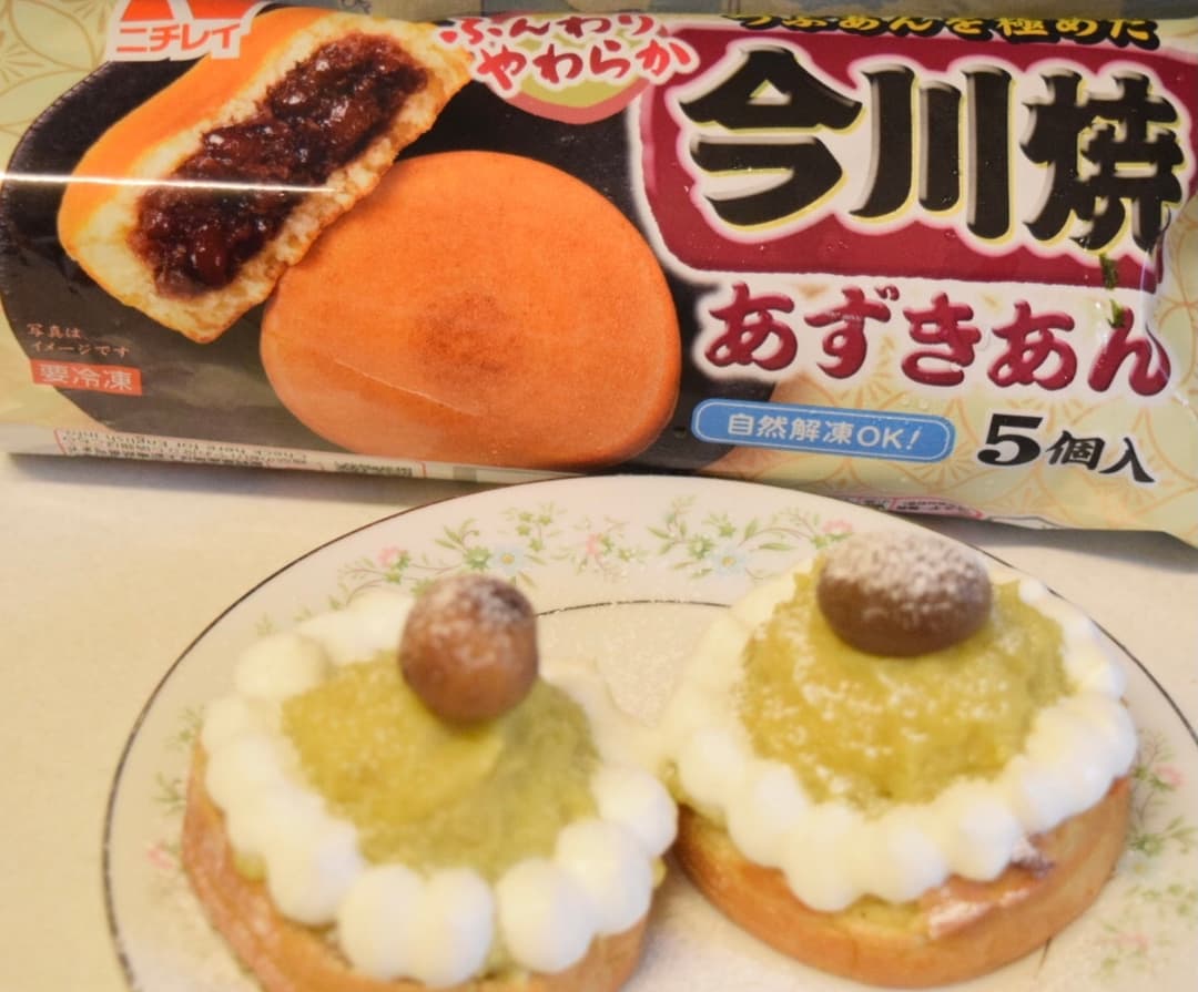 今川焼のモンブラン風ケーキの完成写真