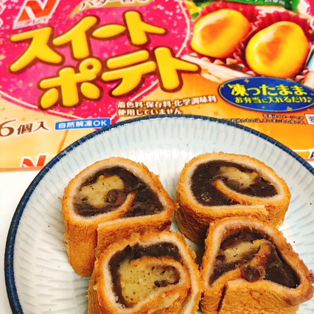 パン耳とスイートポテトのあん巻きの完成写真