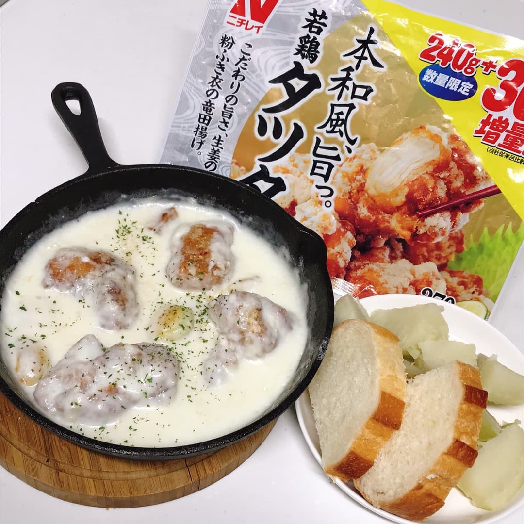 若鶏タツタのシュクメルリ風の完成写真