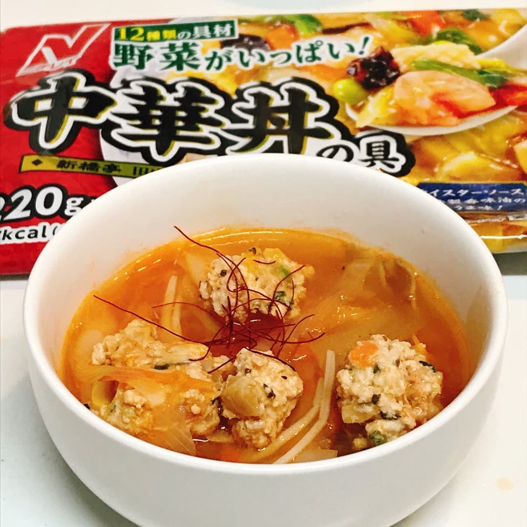 野菜たっぷり鶏つくねスープの完成写真