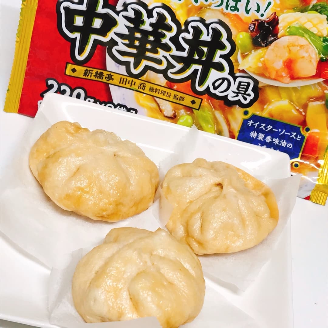 中華丼のピザまんの完成写真