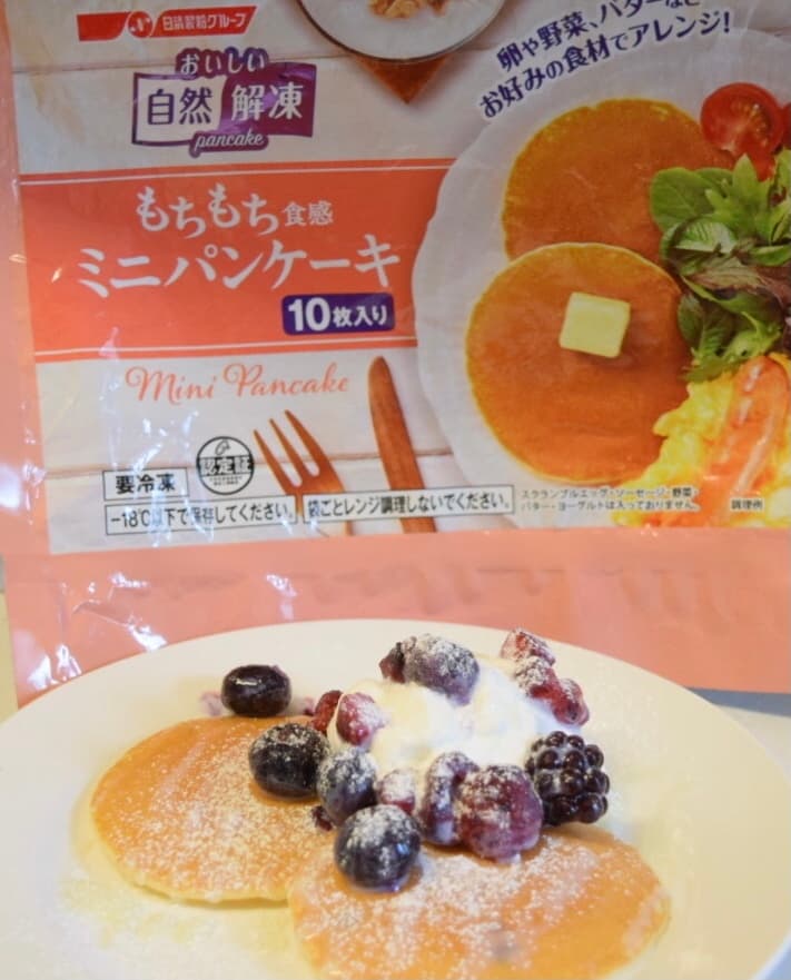 ミックスベリー練乳のパンケーキの完成写真